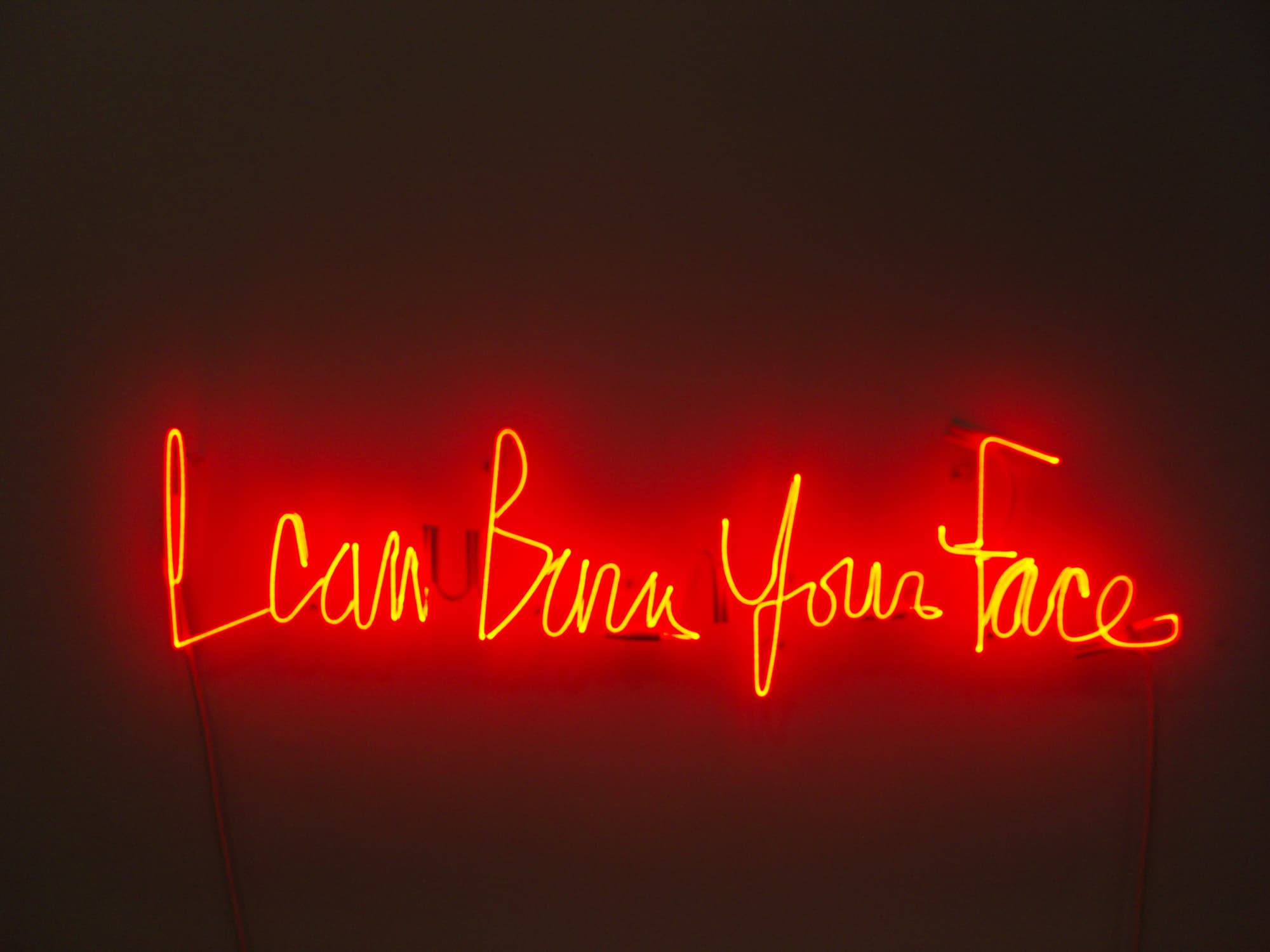 I Can Burn Your Face, neon and transformer, 2009.